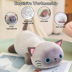 SQEQE weighted Siamese cat plush bottom beads for grounding and steady support