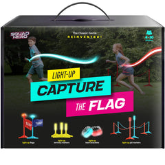 Squad Hero glow-flag in nighttime capture-the-flag play