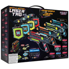 Squad Hero laser tag gun front view for high-intensity gameplay indoors or outdoors.