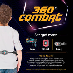 Squad Hero laser tag vest front and back shows full team status display.