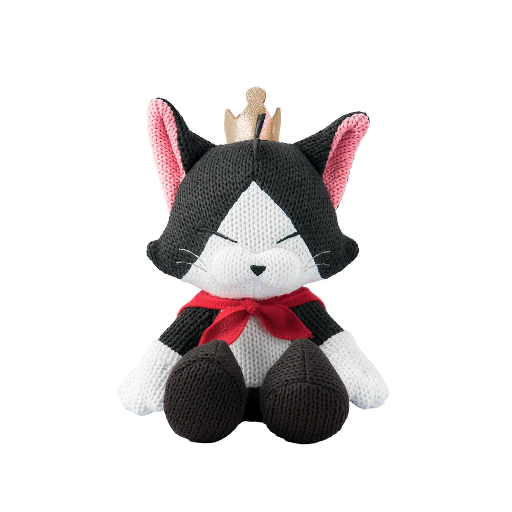 Square Enix Cait Sith knitted plush, front view, perfect for cozy display and gifting.