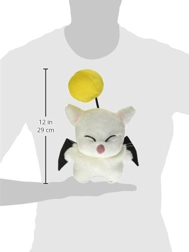 Square Enix Kuplu Kopo Moogle plush, side profile, ideal for display on shelves or desks.