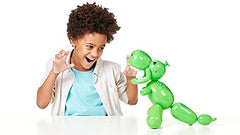 Squeakee Dino shows a playful pop-like reaction when surprised.
