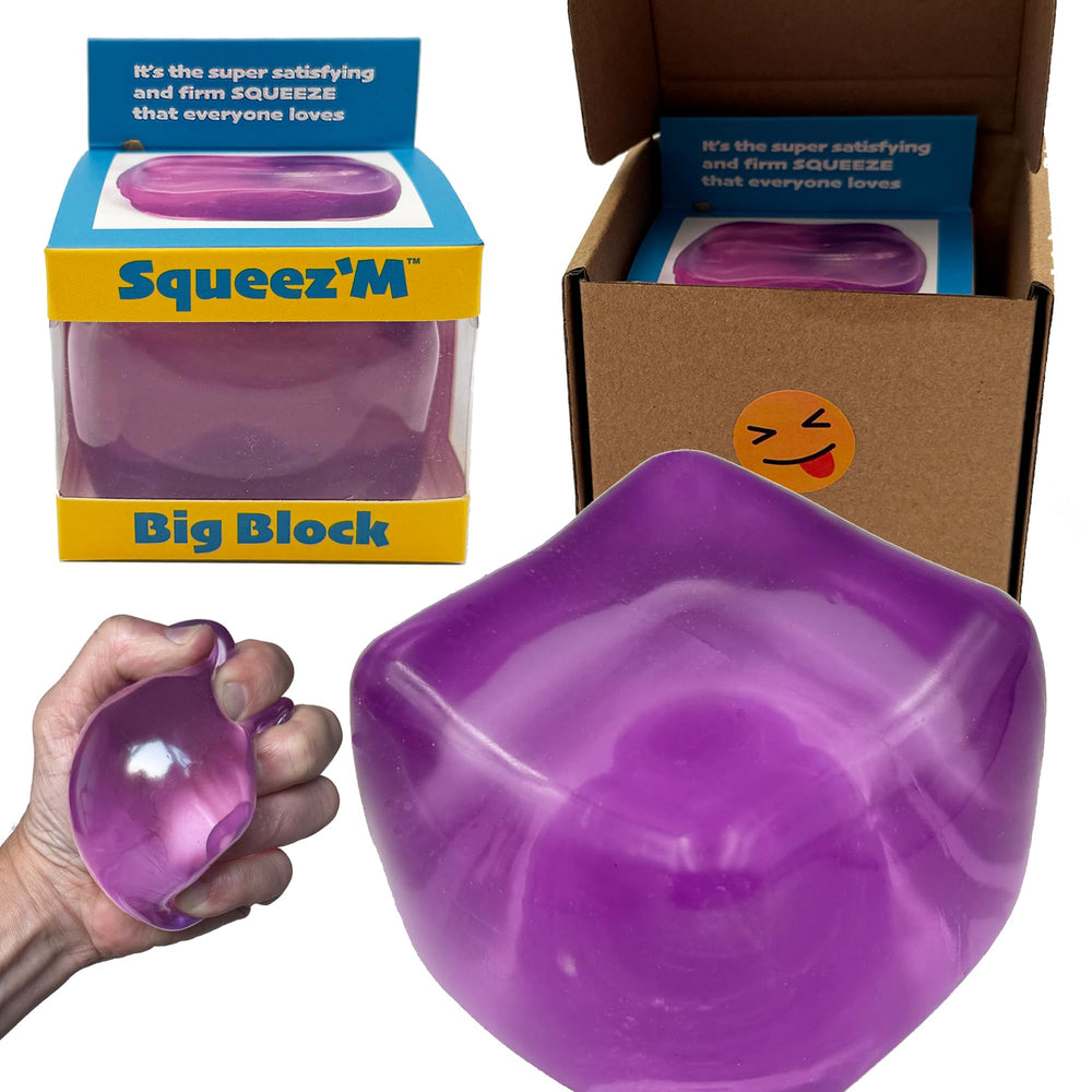 Squeez'M Premium Big Block Cube front view showing colorful design for focused play