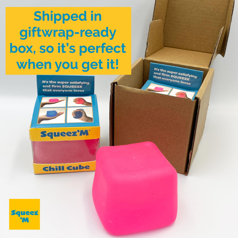 Squeez'M cube velvety squish for calming tactile experience
