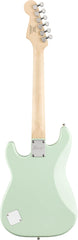 Squier Mini Strat Surf Green laurel fretboard delivers smooth playability.