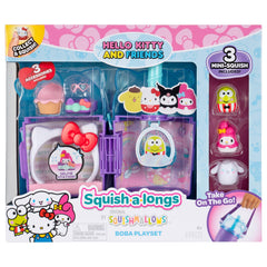 Squish-a-longs Hello Kitty Boba Cup arch setup for on-the-go play and display