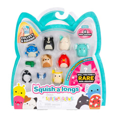 Squish-a-longs 8-pack packaging ready for on-the-go play and collection.