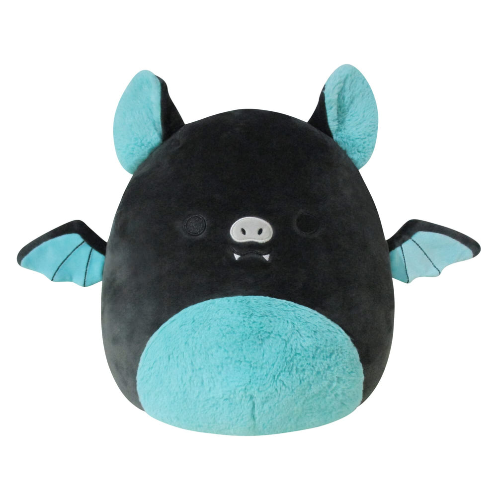 Squishmallows Aldous teal-black fruit bat 12-inch plush cuddling pose
