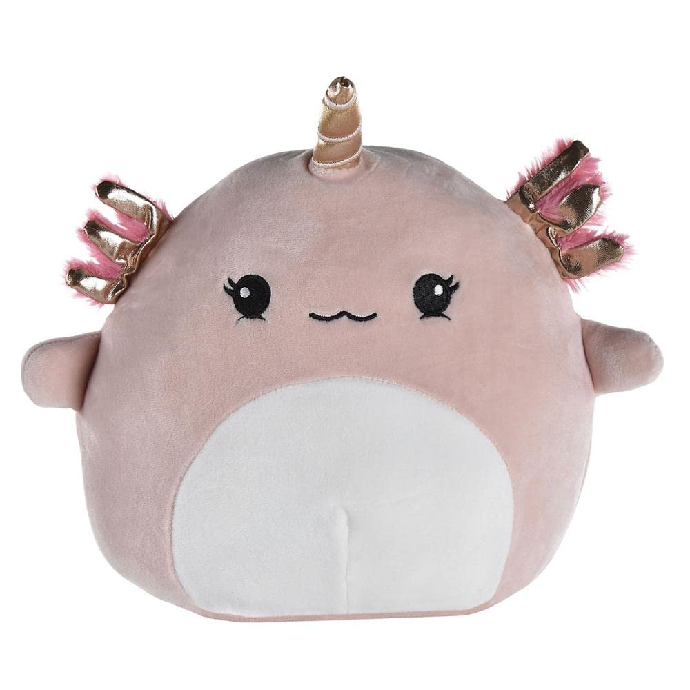 Mystery squad packaging featuring Squishmallows axolotl plush, a great gift option.