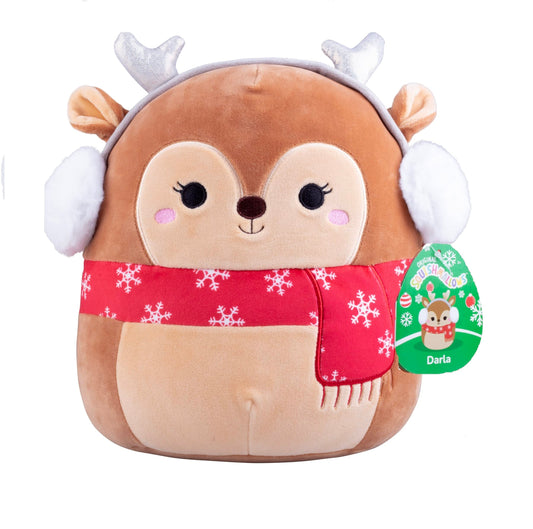 Squishmallows Darla 10-inch Christmas Deer closeup for cozy snuggles and holiday moments.