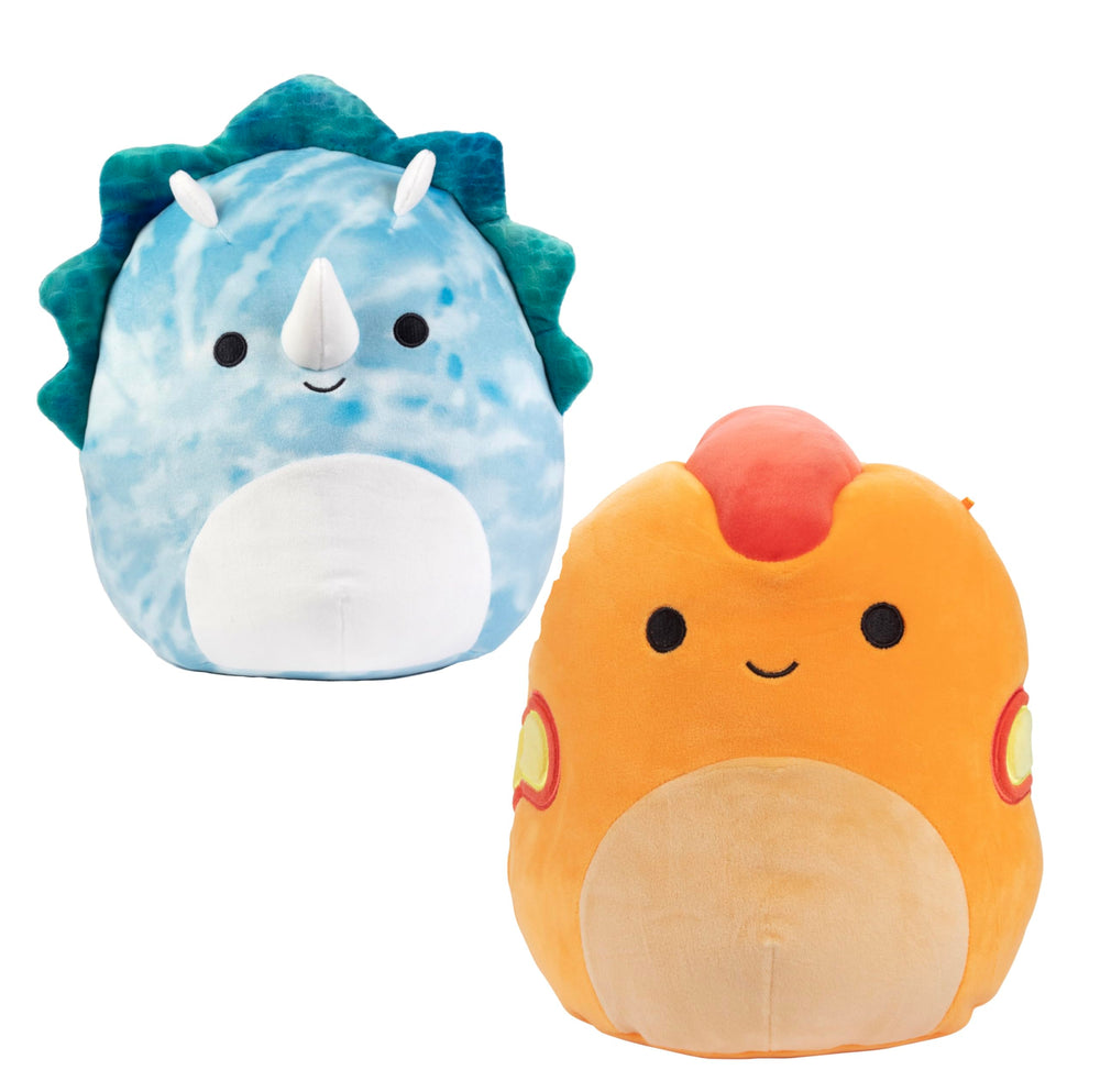 Squishmallows 2-squish 10-inch dinosaur plush duo for cozy playtime and comforting hugs.