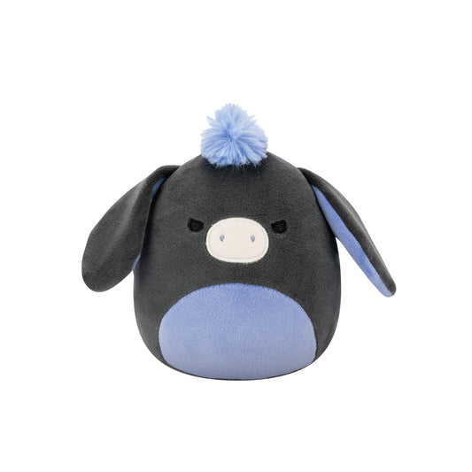 Squishmallows Don the Charcoal Donkey face close-up for cuddly comfort