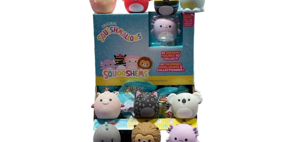 Fantasy Squad plush figures shown together for playful collection.