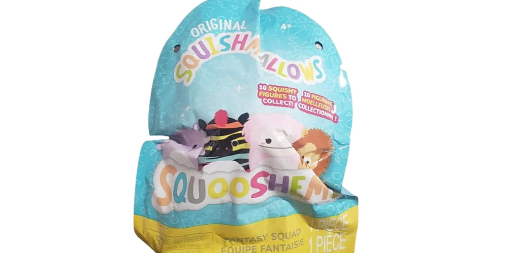 Single random Squooshem figure from the Fantasy Squad for display or gifting.