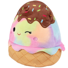 Squishmallows Glady ice cream plush face close-up, showcases soft texture