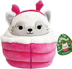 Squishmallows Gracelynn The Winter Fox in a festive puffer jacket for cozy snuggles