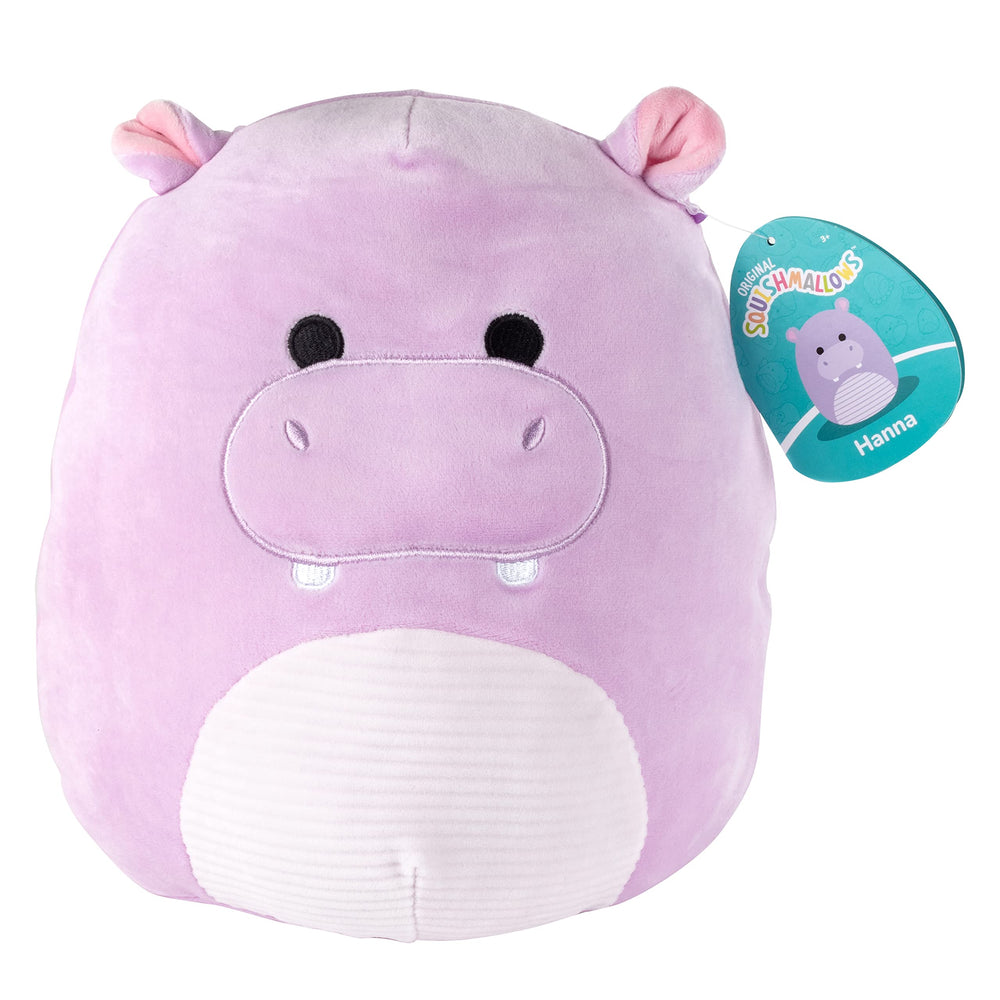 Hanna the Squishmallows hippo front view, ultra-soft plush for cozy hugs.