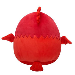 Squishmallows Harry Potter Fawkes, close-up face, ultrasoft texture for comforting hugs.