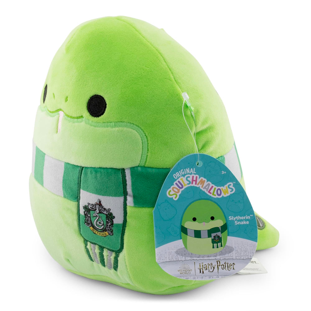 Squishmallows Harry Potter Slytherin Snake face-closeup with vivid features.