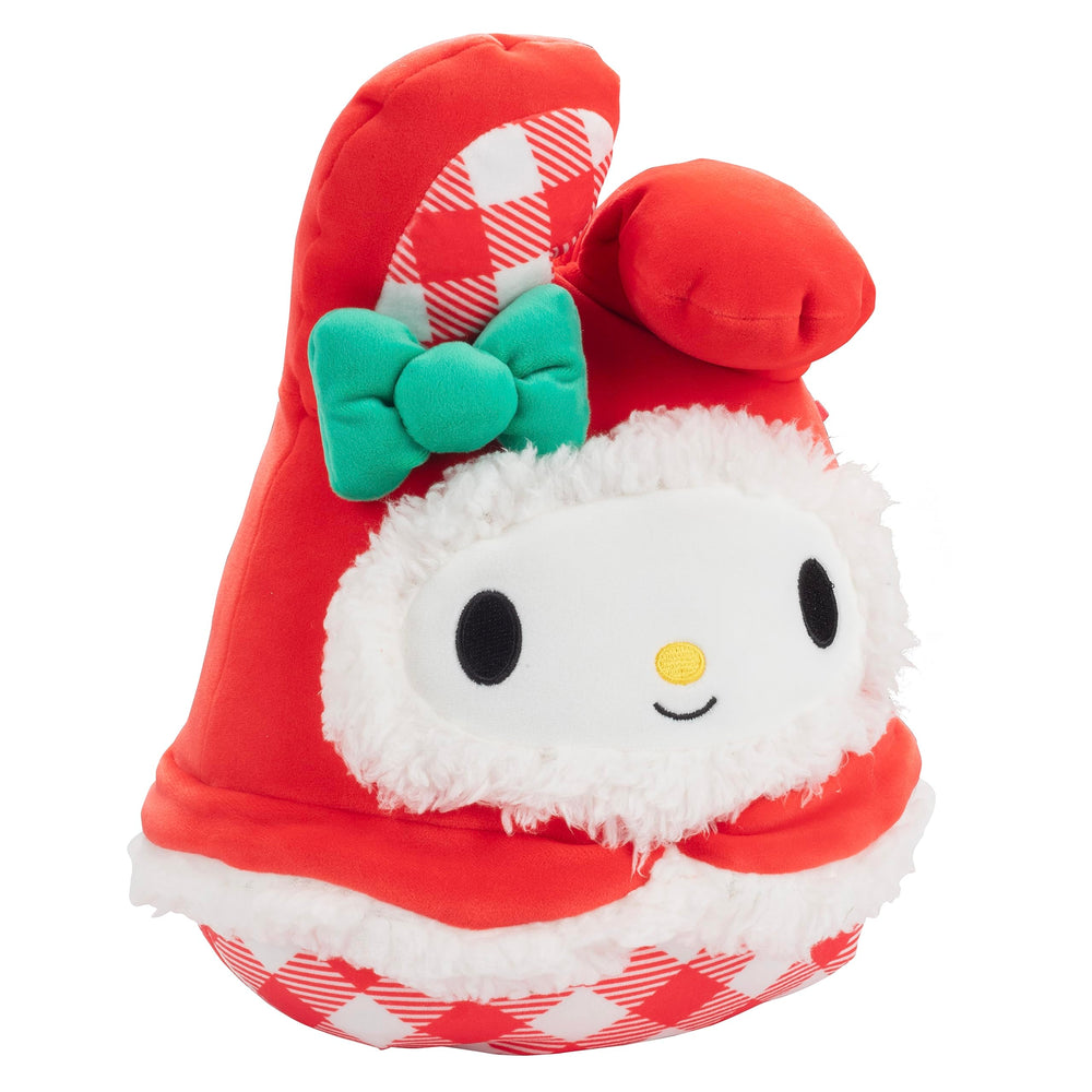 Squishmallows Hello Kitty My Melody closeup fur, highlighting ultra-soft texture for comforting hugs.