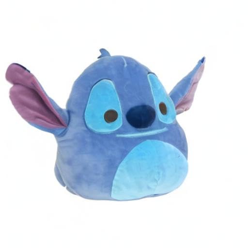 Squishmallows Stitch closeup, officially licensed plush ideal for display and collection.