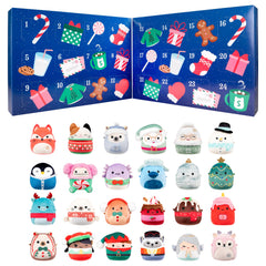 Squishmallows Micromallows Advent Calendar open with 24 mini plush collectible display.
