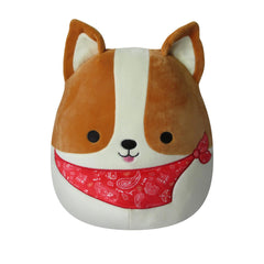 Squishmallows Reginald Corgi face close-up highlighting ultra-soft cuddly texture