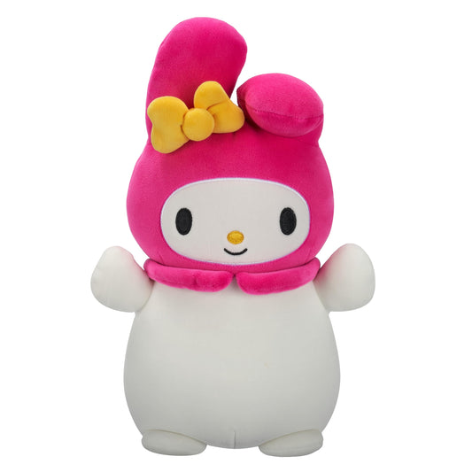 Squishmallows My Melody HugMees 10-inch plush close-up showing ultrasoft texture for cozy hugs
