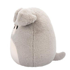 Shaun the Schnauzer face closeup highlighting soft plush and friendly expression.