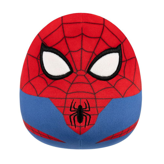 Squishmallows Spider-Man 8-inch plush, front view β ultra-soft cuddle buddy for travel.