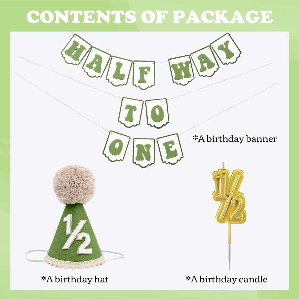Squway baby milestone decor set green for cohesive party styling