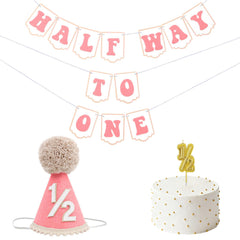 Squway half-way banner pink for cute milestone photos