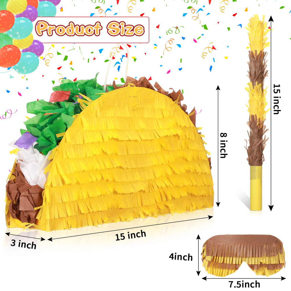 Sratte taco pinata stick measures 15 inches for lively party games.