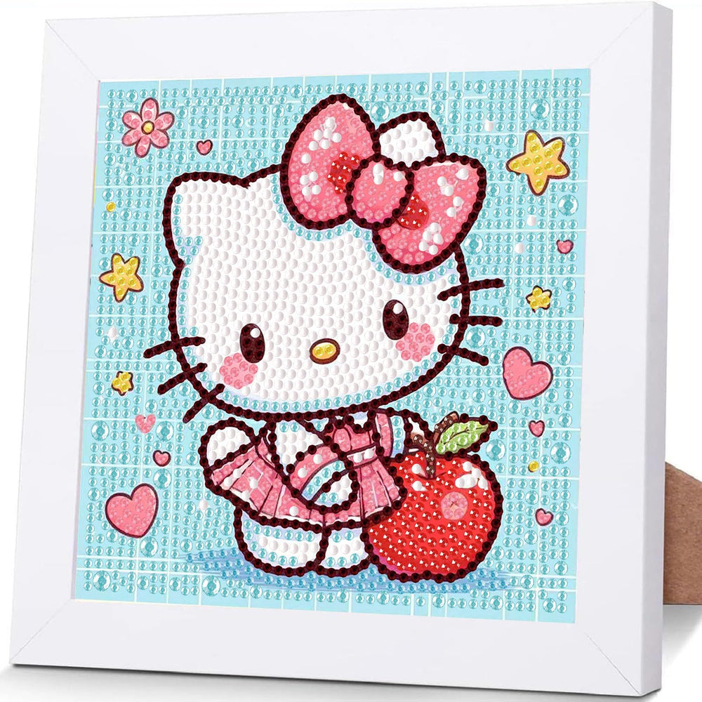 Sretoul cartoon diamond art kit with frame for kids' home crafts