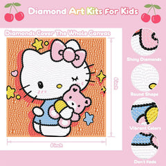 Sretoul kid diamond art canvas 6x6 inch with bright colors that last