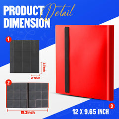SRISE card binder open spread with cards emphasizes large capacity ideal for collectors.