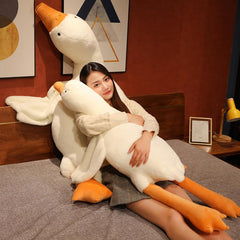 Srutirbo giant white goose plush close-up fabric, skin-friendly texture for daily snuggles