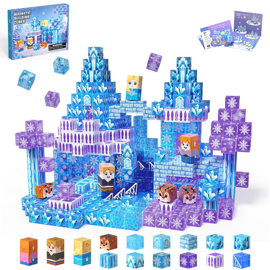 SSAWER 48-piece magnetic blocks set arranged for creative assembly and play