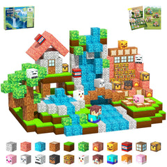 SSAWER Forest House magnetic blocks 48 piece set for screen free creative learning