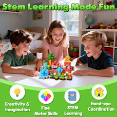 SSAWER kids build creative structures for collaborative, screen-free fun