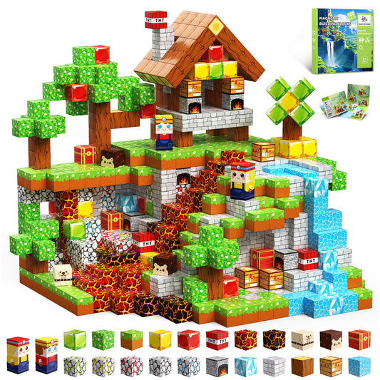 SSAWER Magnetic Blocks 100pcs on display for creative building play