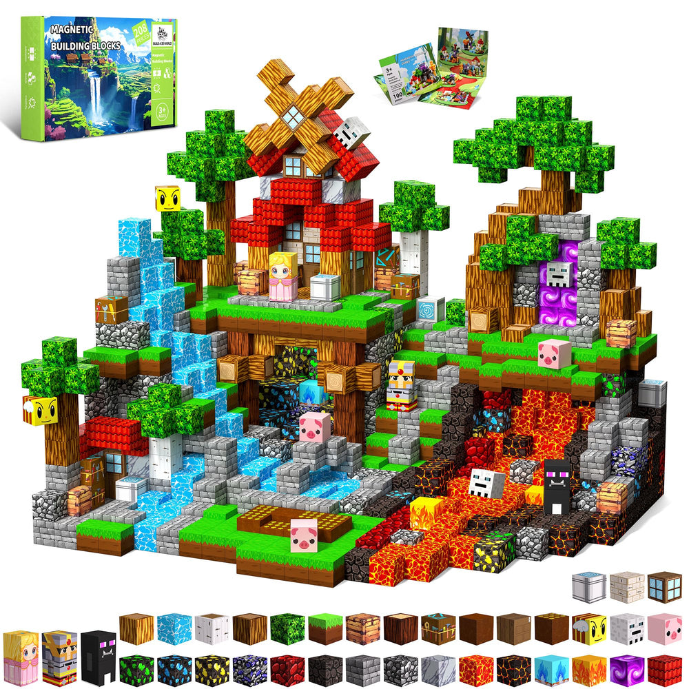 SSAWER Magnetic Blocks 208-piece set for kids sparks creative building and STEM learning