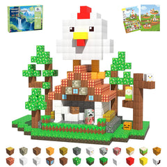 SSAWER magnetic blocks 48-piece set on colorful mat for creative building