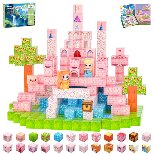 SSAWER 48-piece magnetic blocks set on a desk boosts imagination and hands-on STEM play.