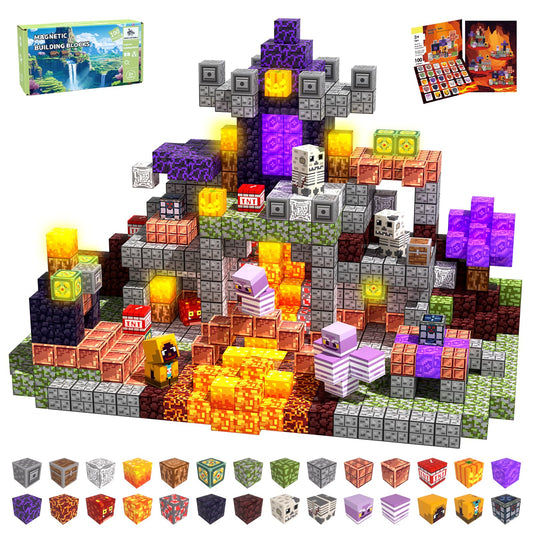 SSAWER Magnetic Blocks collection features colorful pieces for creative, screen-free play.