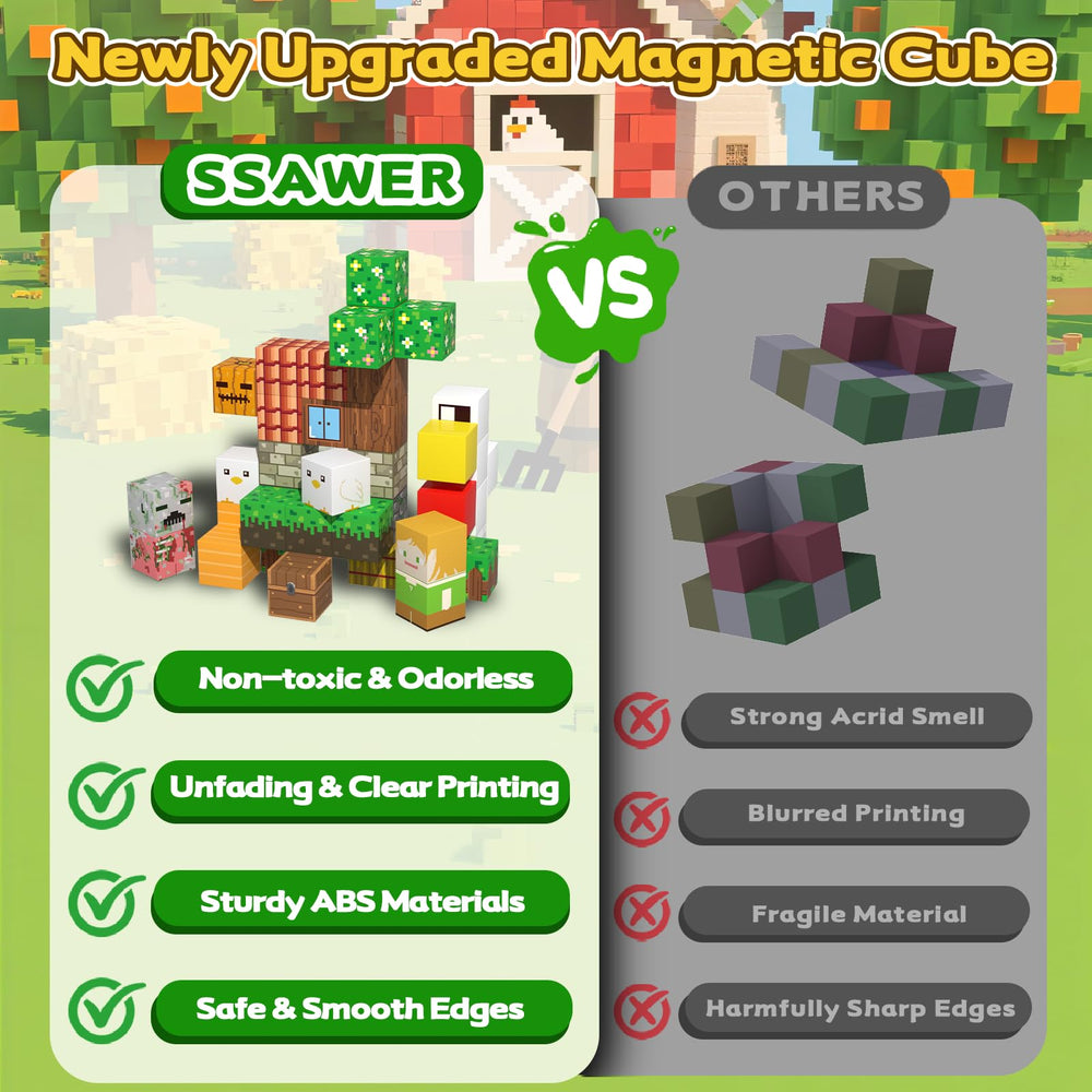 SSAWER colorful cubes designed for open-ended, STEM-focused play