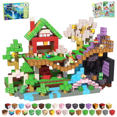 SSAWER Sakura Forest magnetic blocks 208pcs for imaginative building fun and hands-on STEM exploration.