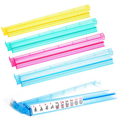 SSFUN clear acrylic mahjong rack and pusher front view for smooth tile handling