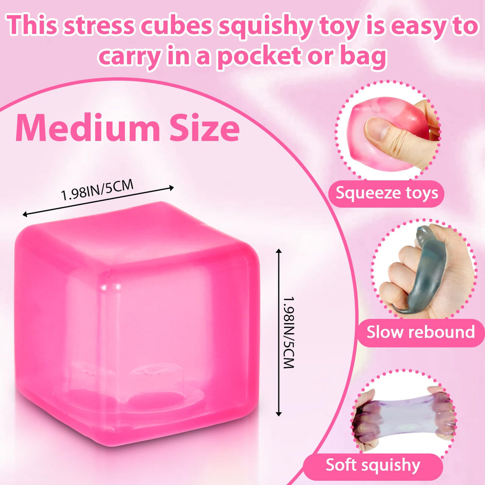 Ssqauvig blue ice cube stress ball sideview shows compact grip for quick relief